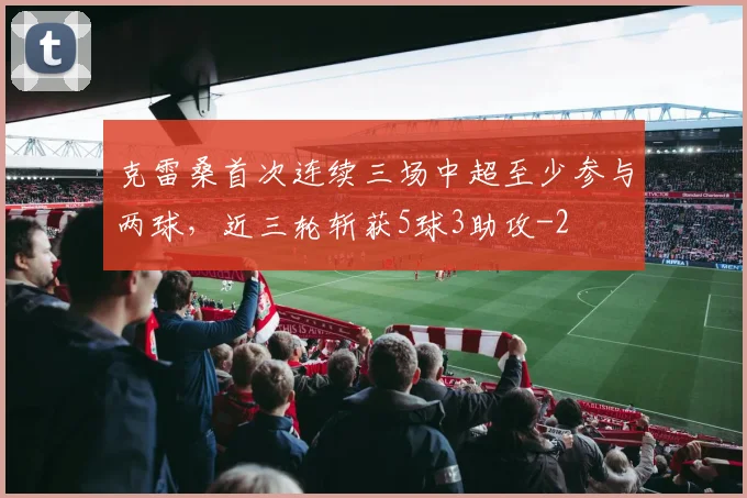 克雷桑首次连续三场中超至少参与两球，近三轮斩获5球3助攻